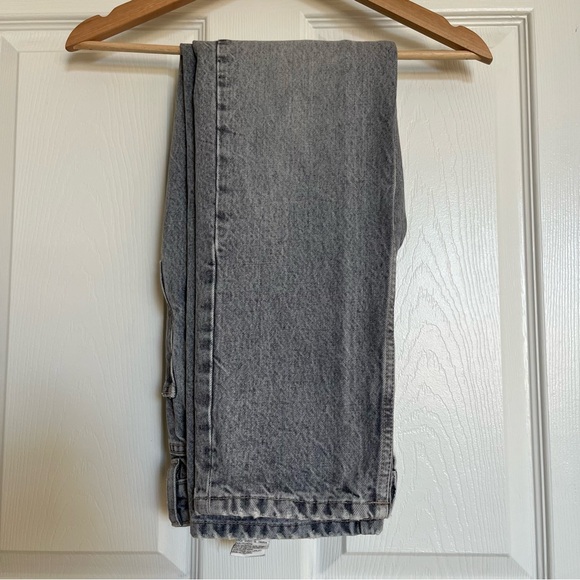 Zara High Waist Straight Women's Grey Jeans - Picture 3 of 4